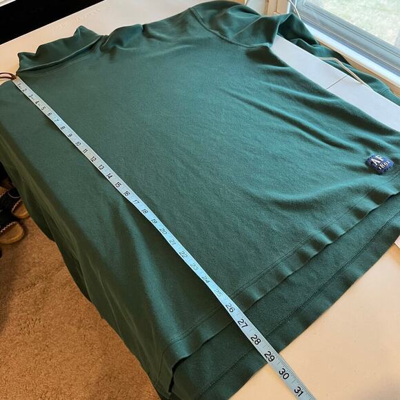 Abercrombie & Fitch 90s 100% Cotton Green Oversized Pullover Turtleneck Shirt - Picture 9 of 12